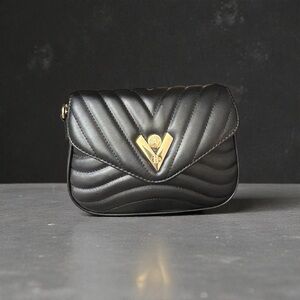 Valentino Orlandi Black Quilted Crossbody Bag